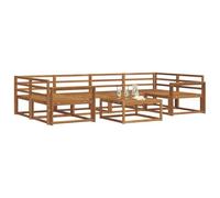 vidaXL Set di divani da esterno 7 pcs Naturale, Set di divani da esterno moderno, mobili da giardino durevoli per posti a sedere in patio, lounge a bordo piscina, divano da giardino e modulare Sezion