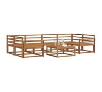 vidaXL Set di divani da esterno 7 pcs Naturale, Set di divani da esterno moderno, mobili da giardino durevoli per posti a sedere in patio, lounge a bordo piscina, divano da giardino e modulare Sezion