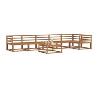 vidaXL Set di divani da esterno 7 pcs Naturale, Set di divani da giardino, Sezionali moderni, Mobili da esterno durevoli, Patio regolabile per spazi abitativi