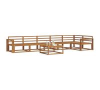 vidaXL Set di divani da esterno 7 pcs Naturale, Set di divani da giardino, Sezionali moderni, Mobili da esterno durevoli, Patio regolabile per spazi abitativi
