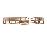 vidaXL Set di divani da esterno 7 pcs Naturale, Set di Sofà da Esterno Moderno, Mobili da Patio Resistenti, Sezionale da Giardino, Decorazioni per Lounge in Giardino Accanto alla Piscina