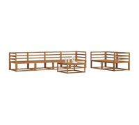 vidaXL Set di divani da esterno 7 pcs Naturale, Set di Sofà da Esterno Moderno, Mobili da Patio Resistenti, Sezionale da Giardino, Decorazioni per Lounge in Giardino Accanto alla Piscina