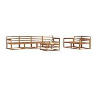 vidaXL Set di divani da esterno 7 pcs Naturale, Set di Sofà da Esterno Moderno, Mobili da Patio Resistenti, Sezionale da Giardino, Decorazioni per Lounge in Giardino Accanto alla Piscina