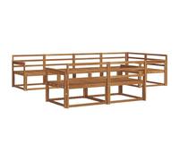 vidaXL Set di divani da esterno 7 pcs Naturale, Set di Sofà in Legno di Acacia, Mobili da Giardino Modulari Resistenti alle Intemperie, Lounge da Esterno, Disposizione Flessibile dei Posti Sezionali