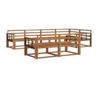 vidaXL Set di divani da esterno 7 pcs Naturale, Set di Sofà in Legno di Acacia, Mobili da Giardino Modulari Resistenti alle Intemperie, Lounge da Esterno, Disposizione Flessibile dei Posti Sezionali