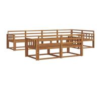 vidaXL Set di divani da esterno 7 pcs Naturale, Set di Sofà in Legno di Acacia, Mobili da Giardino Modulari Resistenti alle Intemperie, Lounge da Esterno, Disposizione Flessibile dei Posti Sezionali