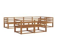 vidaXL Set di divani da esterno 7 pcs Naturale, Set di Sofà in Legno di Acacia, Mobili da Giardino Modulari Resistenti alle Intemperie, Lounge da Esterno, Disposizione Flessibile dei Posti Sezionali