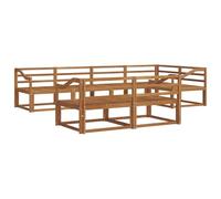 vidaXL Set di divani da esterno 7 pcs Naturale, Set di Sofà in Legno di Acacia, Mobili da Giardino Modulari Resistenti alle Intemperie, Lounge da Esterno, Disposizione Flessibile dei Posti Sezionali