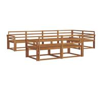 vidaXL Set di divani da esterno 7 pcs Naturale, Set di Sofà in Legno di Acacia, Mobili da Giardino Modulari Resistenti alle Intemperie, Lounge da Esterno, Disposizione Flessibile dei Posti Sezionali
