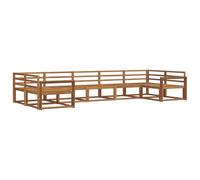 vidaXL Set di divani da esterno 7 pcs Naturale, Set Divano da Esterno Moderno, Mobili da Patio Eleganti, Lounge da Giardino, Sezionale per Relax nel Cortile e a Bordo Piscina