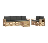 vidaXL Set di divani da esterno, 7 pezzi, bianco e antracite, divano da giardino, sezione moderna, mobili durevoli, lounge per esterni, set comodo per terrazza