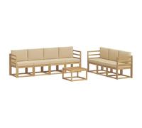 vidaXL Set di divani da esterno, 7 pezzi, divano da giardino, moderno e confortevole, mobili sezionali, set per patio, sedie in terrazza