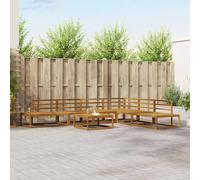 vidaXL Set di divani da esterno 7 Pezzo Naturale, Divano moderno per il giardino e terrazza, resistente alle intemperie, modulare in legno di acacia per un'elegante esperienza all'aperto, posto a sed