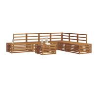 vidaXL Set di divani da esterno 7 Pezzo Naturale, Divano Giardino Moderno, Set Sezionale Resistente, Mobili Lounge Esterni, Comfort in Patio, Terrazza