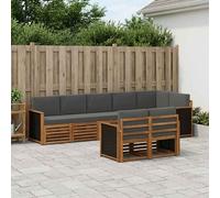 vidaXL Set di divani in legno massello di acacia, divano da giardino, sedute moderne per esterni, mobili comodi