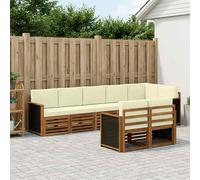 vidaXL Set di divani in legno massello di acacia, divano da giardino, sedute moderne per esterni, mobili comodi