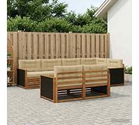 vidaXL Set di divani per esterni con cuscino, 7 pezzi, divano da giardino, moderno e robusto, per terrazza, comodo angolo lounge