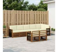 vidaXL Set di divani in legno massello di acacia, divano da giardino, sedute moderne per esterni, mobili comodi