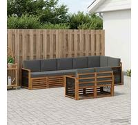 vidaXL Set di divani in legno massello di acacia, divano da giardino, sedute moderne per esterni, mobili comodi