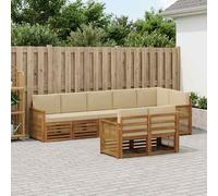 vidaXL Set di divani in legno massello di acacia, divano da giardino, sedute moderne per esterni, mobili comodi