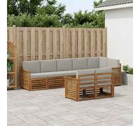 vidaXL Set di divani in legno massello di acacia, divano da giardino, sedute moderne per esterni, mobili comodi