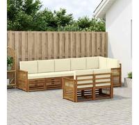 vidaXL Set di divani in legno massello di acacia, divano da giardino, sedute moderne per esterni, mobili comodi
