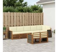vidaXL Set di divani in legno massello di acacia, divano da giardino, sedute moderne per esterni, mobili comodi