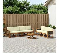vidaXL Set di divani da esterni con cuscino da 7 pezzi, set di mobili da giardino, divano moderno, angolo per rilassarsi, comode sedute in terrazza