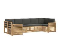 vidaXL Set di divani da esterno 7 pz Bianco e Antracite Poliestere