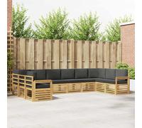 vidaXL Set divano da esterno 7 pezzi bianco e antracite 363 x 187,5 x 73 cm, set di mobili da giardino, divano esterno moderno, comodo patio, mobili durevoli per terrazza