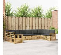vidaXL Set di divani da esterno, 7 pezzi, bianco e antracite, set divano da giardino, sezione moderna, seduta comoda, mobili resistenti per il patio