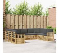 vidaXL Set di divani da esterno, 7 pezzi, bianco e antracite, mobili da giardino, set moderno per patio, divano durevole, sedute sezionali per terrazza e soggiorno