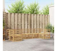 vidaXL Set di divani da esterno 7 pcs Bianco 304 x 126,5 x 73 cm, Divano moderno in legno di acacia, resistente set lounge da giardino, arredo modulare per patio e bordo piscina