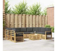 vidaXL Set di divani da esterno 8 pcs Bianco e Antracite, Mobili da giardino, divano outdoor moderno, set angolare per il patio e terrazza, resistente e confortevole