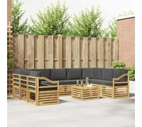 vidaXL Set di divani da esterno 8 pcs Bianco e Antracite, Mobili da giardino, divano outdoor moderno, set angolare per il patio e terrazza, resistente e confortevole
