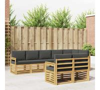 vidaXL Set di divani da esterni, 8 pezzi, bianco e antracite, divano da giardino, mobili moderni per esterni, accogliente, set da terrazza, design elegante