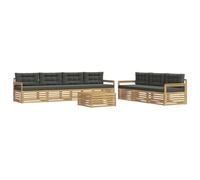 vidaXL Set di divani da esterno 8 pcs Bianco e Antracite, Divano da Giardino, Arredo Esterno Moderno, Set Sezionale per Terrrazza e Lounge Comfortevole