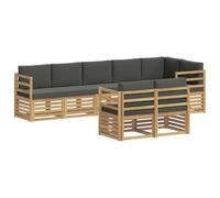 vidaXL Set di divani da esterno 8 pcs Bianco e Antracite, Divano da giardino, bella seduta outdoor, set angolare per terrazzo, arredo comfy