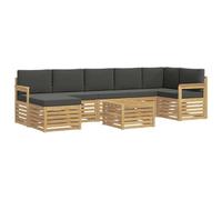 vidaXL Set di divani da esterno 8 pcs Bianco e Antracite, Divano da giardino, moderni set per esterni, sezionale resistente per terrazze, comfort e relax