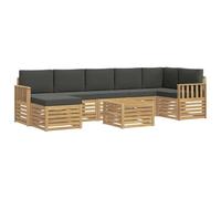 vidaXL Set di divani da esterno 8 pcs Bianco e Antracite, Divano da giardino, moderni set per esterni, sezionale resistente per terrazze, comfort e relax