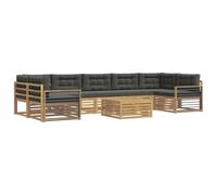 vidaXL Set di divani da esterno 8 pcs Bianco e Antracite, Divano moderno da esterno, arredo sezionale, lounge patio, posti in terrazza, set comfort giardino