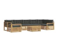 vidaXL Set di divani da esterno 8 pcs Bianco e Antracite, Divano moderno da esterno, arredo sezionale, lounge patio, posti in terrazza, set comfort giardino