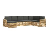 vidaXL Set di divani da esterno 8 pcs Bianco e Antracite, Mobili da Giardino, Divano Moderno per Esterni, Set per Patio, Lounge Terrazza, Comfort Resistente