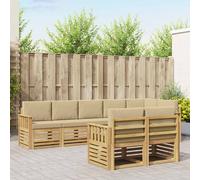 vidaXL Set di divani da esterno da 8 pezzi, beige, 306 x 128,5 x 73 cm, divano da giardino, moderno per esterni, lounge sezionale, set da terrazza, mobili comodi