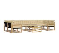 vidaXL Set di divani da esterno 8 pcs Bianco e Beige 79 x 79 x 37 cm, Set Divano Moderno per Esterni, Mobili Resistenti, Elegante Collezione Giardino, Comodo Relax per il Patio
