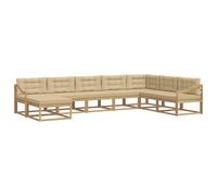 vidaXL Set di divani da esterno 8 pz Bianco e Beige