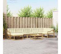 vidaXL Set di divani da esterno 8 pcs Bianco e Crema