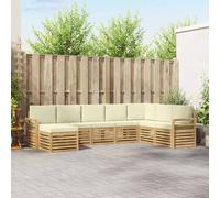 vidaXL Set di divani da esterno 8 pcs Bianco e Crema 308 x 190 x 73 cm, Mobili da Giardino, Divano Moderno per Esterni, Set per Patio, Lounge Terrazza, Comfort Resistente