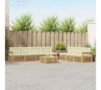 vidaXL Set di divani da esterno 8 pcs Bianco e Crema 79 x 79 x 37 cm