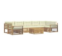 vidaXL Set di divani da esterno 8 pcs Bianco e Crema, Divano moderno da esterno, arredo sezionale, lounge patio, posti in terrazza, set comfort giardino